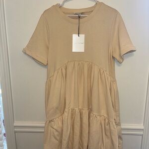 Flowy Cream t-shirt Dress